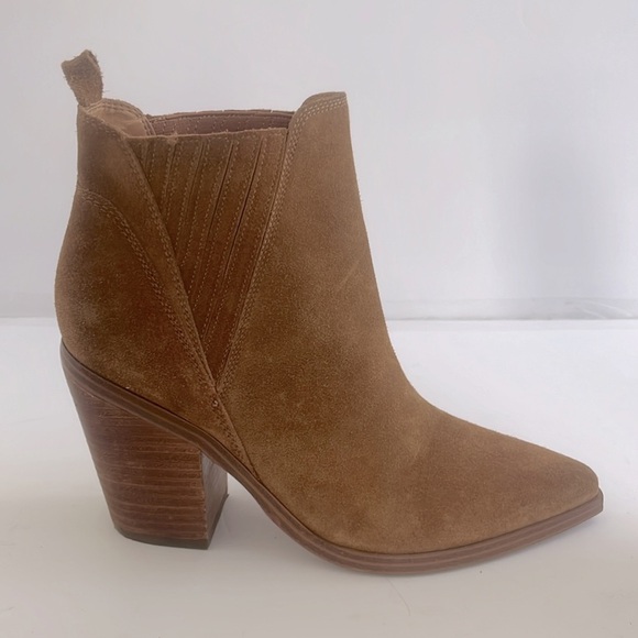 Marc Fisher Women’s Teona Pointy Toe Chelsea Leather Suede Bootie Size 10 NWT - Picture 5 of 8